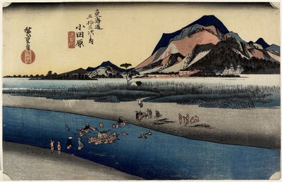 Sakawa-elven, Odawara, ca. 1833 av Utagawa Hiroshige