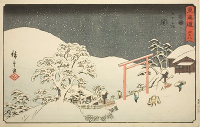 Seki—Nei. 48, fra serien "Fifty-three Stations of the Tokaido (Tokaido gojusan tsugi)," også kjent som Reisho Tokaido av Utagawa Hiroshige