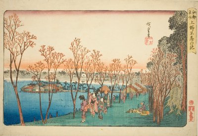 Shinobazu Pond at Ueno (Shinobazu Pond), fra Teseries av Utagawa Hiroshige