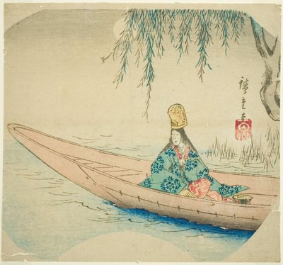 Hakubyo dansermedlem Asazuma Boa t av Utagawa Hiroshige