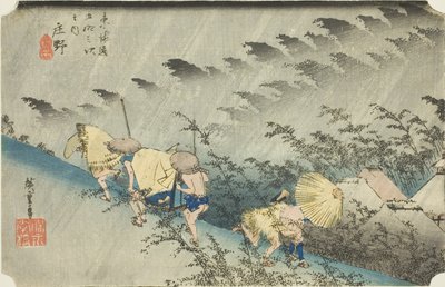Shono: D-Ring Line (Shono Hakuu), fra serien "Fifty-three S of the Tokaido Goju-san of the next), av Utagawa Hiroshige