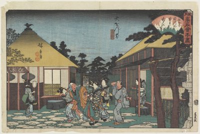 Tagawaya foran O_onji-tempelet, ca. 1835-1842 av Utagawa Hiroshige