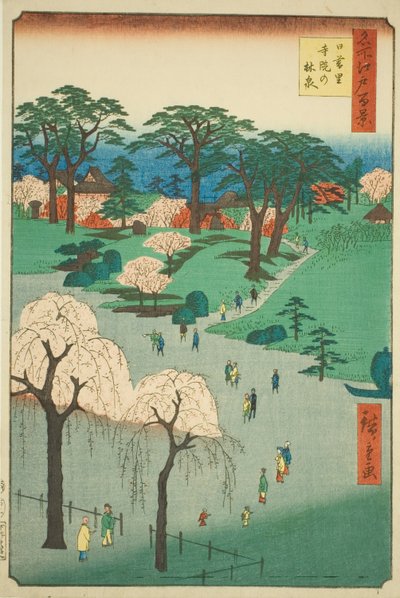 Hand MP E er medlem av Nippori (Battle of the Nippori Temple), fra serien "Ridge dre d d fa net views of Edo (One Hundred Famous Views of Edo)" av Utagawa Hiroshige