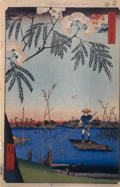 Ayase-elven og Kanegafuchi hundre kjente utsikter over Edo, 1856-1858 av Utagawa Hiroshige