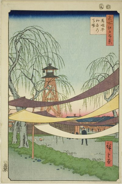Teha Jori Jin G Lownds at Exposure - Written (Exposure - Skrevet av Tsune no Baba), fra Te-serien "Ridges of ridges Views of Edo (One Hundred Famous Views of Edo)" av Utagawa Hiroshige