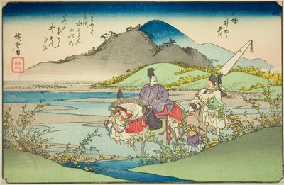 Ide Jewel River i Yamashiro-provinsen (Yamashiro Ide no Tamagawa), fra serien "Six Jewel Rivers in Various Provinces (Shokoku Mu Tamagawa)" av Utagawa Hiroshige