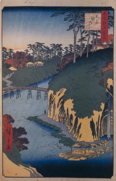 Takinogawa i Oji hundre kjente utsikter over Edo, 1856–1858 av Utagawa Hiroshige