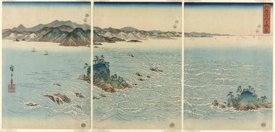 Narutostredet, Awa P Lovinse (Narutos prefekturpoliti) av Utagawa Hiroshige