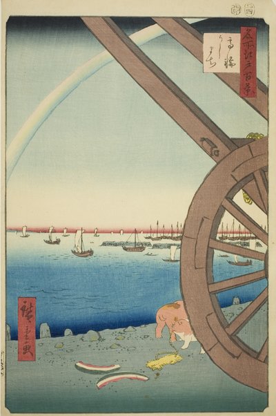 Ushimachi på Takanawa (venter på storfe i Takanawa), fra te serie
