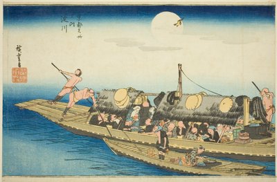 Yodo River (Yodogawa), fra serien "Famous Places in Kyoto (Kyoto meisho no uchi)" av Utagawa Hiroshige