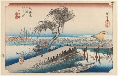 Yokkaichi, San Cho Kwa, Station 44, fra serien Fifty-three Stations of the Tokaido Highway, 1834 (farget treblokktrykk) av Utagawa Hiroshige