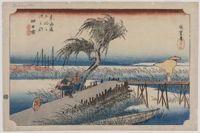 Yokkaichi: View of the Mie River, fra serien The Fifty-Three Stations of the Tokaido, c1833-34. av Utagawa Hiroshige