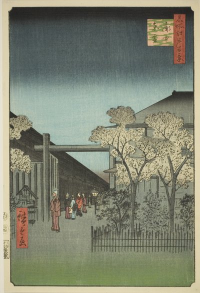 Yoshiwara Jeg fornemmet Kurt rs at Dawn (hver Chu Shinonome), fra serien "Ridge dre d fa net s views of Edo (One hundred famous views of Edo)" av Utagawa Hiroshige