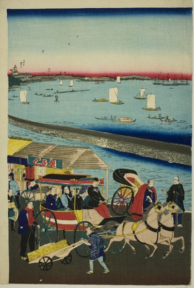 Jeg er med solskinnet, og jeg er med Tsuyama. av Utagawa Hiroshige III