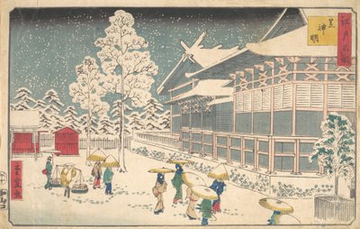 Kjente steder i Edo: Shiba Shinmei, 1800-tallet. av Utagawa Hiroshige II