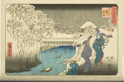 Ochanomizu (treblokktrykk i farger) av Utagawa II Hiroshige