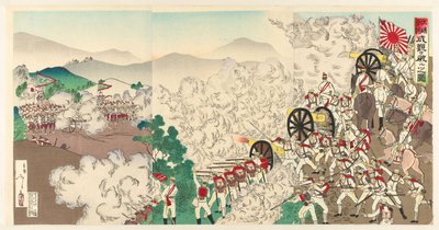 Den lille kampen i Seoul, Korea Chôsen Keijô no shôsen (tittel på objekt) av Utagawa Kokunimasa