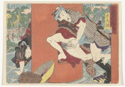 Et møte i templet Den erotiske veien til hovedstaden (serietittel) av Utagawa Kunisada (I) (attributed to)