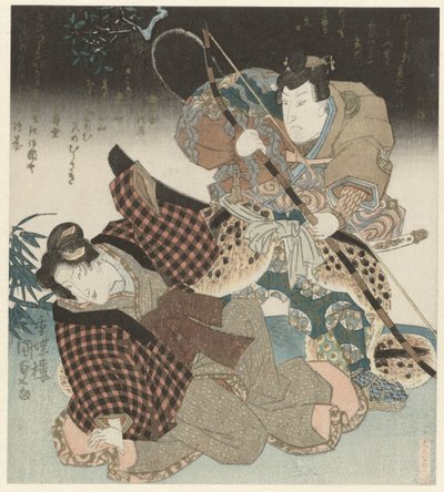 En mann og en kvinne i kamp av Utagawa Kunisada (I)