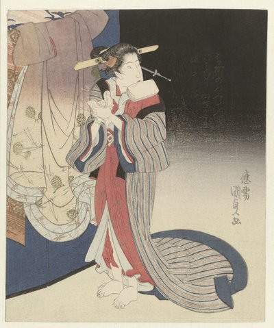 Courtesane forbereder seg på natten av Utagawa Kunisada (I)