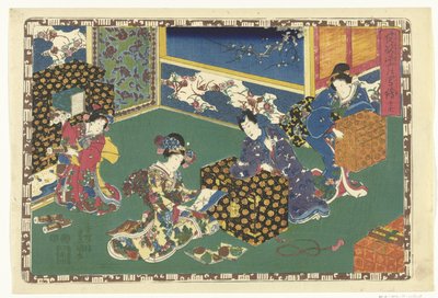 Kapittel 17 Faithful Images of the Splendid Prince (serietittel) Sono sugata Hikaru no utsushi-e (serietittel på objekt) av Utagawa Kunisada (I)