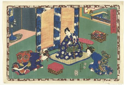 Kapittel 21 True Images of the Splendid Prince (serietittel) Sono sugata Hikaru no utsushi-e (serietittel på objekt) av Utagawa Kunisada (I)