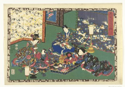 Kapittel 23 True Images of the Splendid Prince (serietittel) Sono sugata Hikaru no utsushi-e (serietittel på objekt) av Utagawa Kunisada (I)