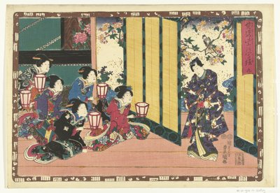 Kapittel 9 True Images of the Splendid Prince (serietittel) Sono sugata Hikaru no utsushi-e (serietittel på objekt) av Utagawa Kunisada (I)