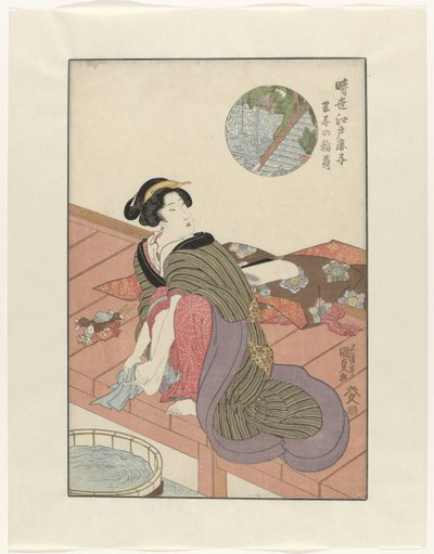 Inari Temp Onkels Inari S Choon Heden Ui t Edo Jisei Ed Kanoko av Utagawa Kunisada (I)