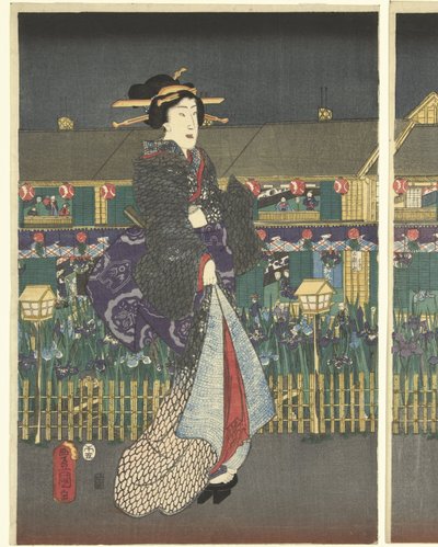 Iris i full blomst av Utagawa Kunisada (I)