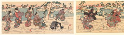 kaste snøballer av Utagawa Kunisada (I)