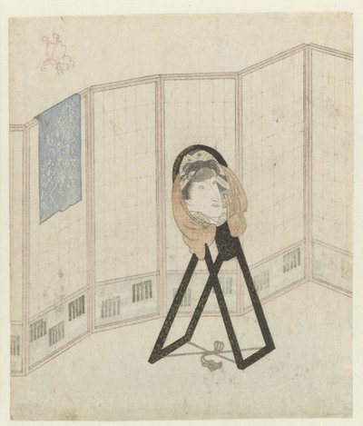 Speil ved sammenleggbar skjerm av Utagawa Kunisada (I)