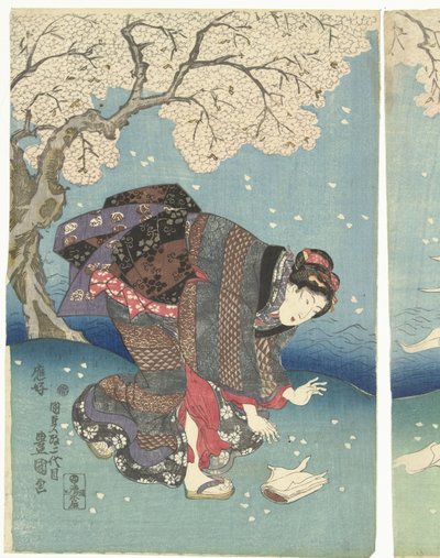 Stormfull dag på Sumida-elven Eight Views of Edo (serietittel) av Utagawa Kunisada (I)