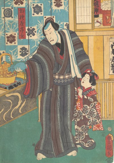 Skuespiller som mester i Sagamiya Sagamiya teishu, 1800-tallet., 1800-tallet. av Utagawa Kunisada