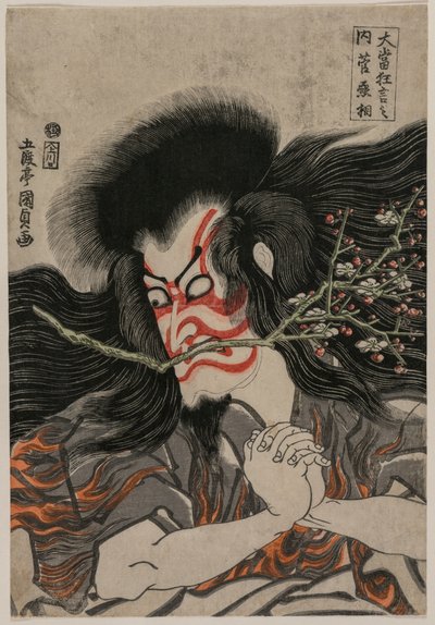 Ichikawa Danjuro VII som Kan Shojo i Mt. Tenpai Scene, fra serien Famous Kabuki Plays av Utagawa Kunisada