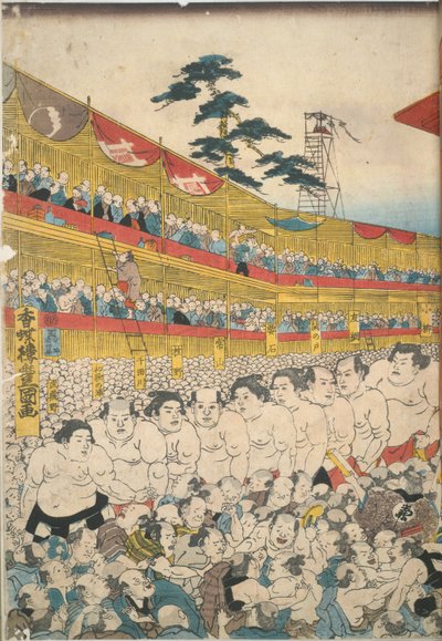 Bilder fra den store sumofestivalen av Utagawa Kunisada