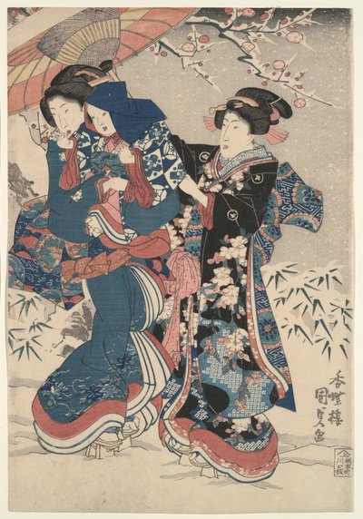 Snøkamp av Utagawa Kunisada