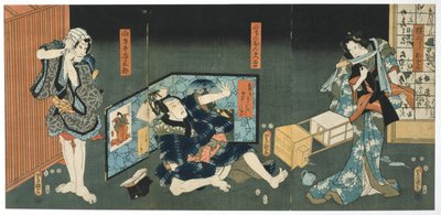 Teaterscene, 1844 av Utagawa Kunisada