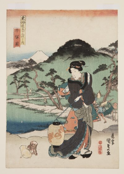 Se v av Hiratsuka (Hiratsuka-figur) av Utagawa Kunisada