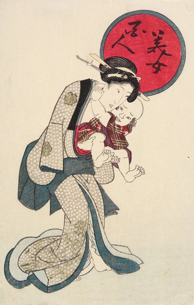 Kvinne med en baby av Utagawa Kunisada