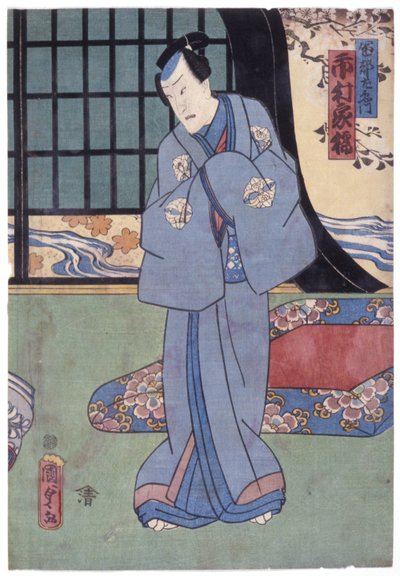 Ichimura Kakitsu Iv i rollen som Sonobe Saemon (treblokktrykk i farger) av Utagawa Kunisada II