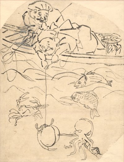 Daikoku og Ebisu, to av de syv lykkegudene av Utagawa Kuniyoshi