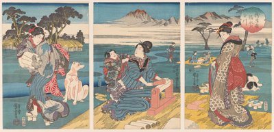 Detoi Tamarier Inde Provincial Set Settsu Kuni no Tamagawa av Utagawa Kuniyoshi