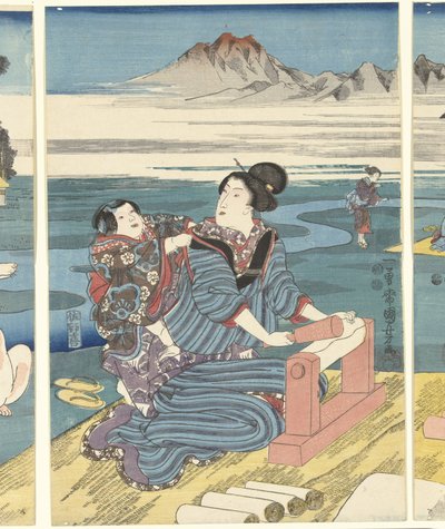 Toi Tama-elven i Settsu-provinsen av Utagawa Kuniyoshi