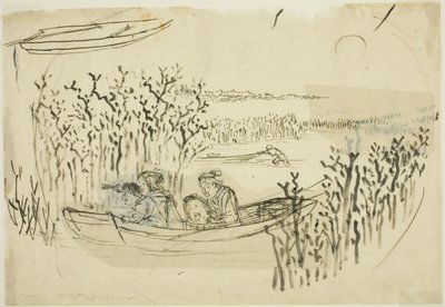 Å samle tang på Omori av Utagawa Kuniyoshi