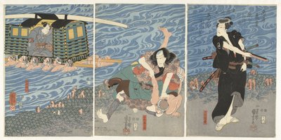 Kamp langs bredden av Oi-elven av Utagawa Kuniyoshi