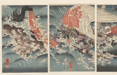 Historien om skipskaptein Yojibei. av Utagawa Kuniyoshi