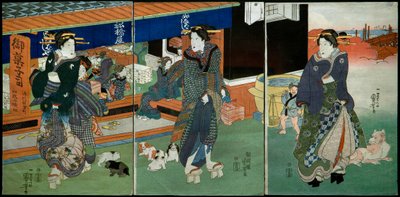 Foran Funabashiya Sweet Shop av Utagawa Kuniyoshi
