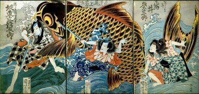 Iwai Kumesaburō II som Katsushika no Ojū av Utagawa Kuniyoshi