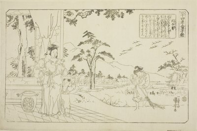 Min Ziqian (Binshiken), fra serien "Twenty-four Paragons of Filial Piety as a Mirror for Children (Nijushiko doji kagami)" av Utagawa Kuniyoshi